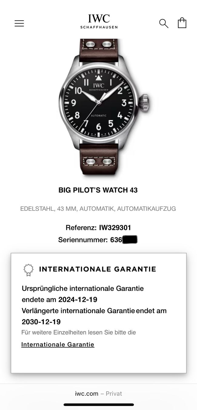 IWC Uhren: IWC Big Pilot 43 Fullset mit Garantie – Gebraucht aus Birsfelden von Mynos 3