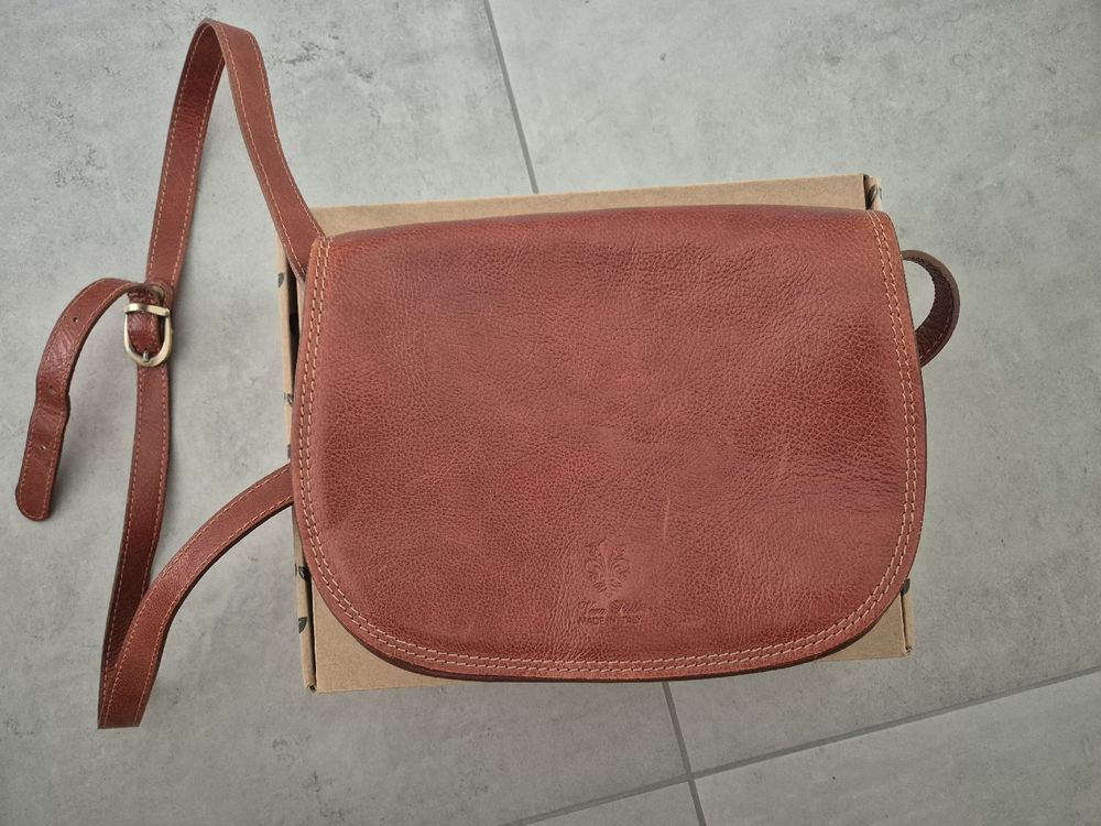 Alice - Borsa in vera Pelle a Mano con Tracolla - Made in Italy - Fort