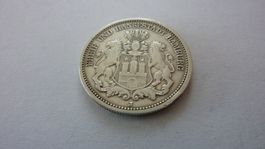 Silbermünze aus der Hansestadt Hamburg : 2 Mark 1876 , ss
