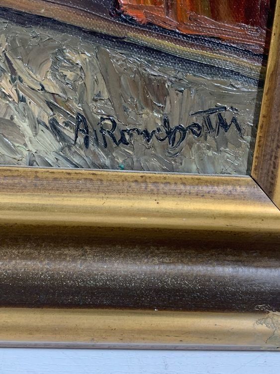 GEMÄLDE OEL/LEINWAND UNLESERLICH SIGNIERT MIT RAHMEN 3
