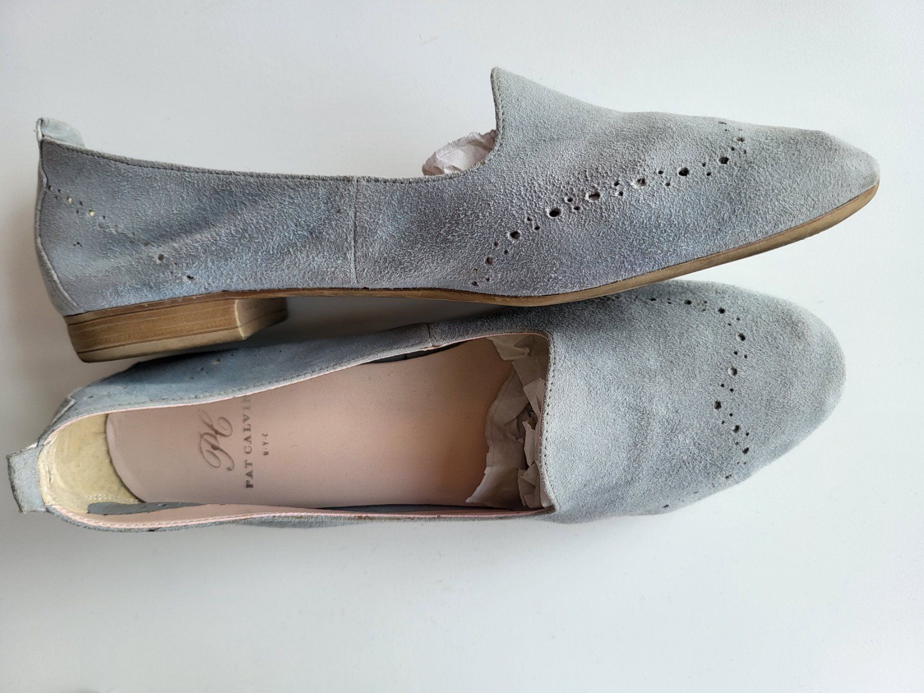 Damenschuhe: Pat Calvin Wildleder Loafers, Gr. 39 - hellblau – Gebraucht aus Baar von clar6 2