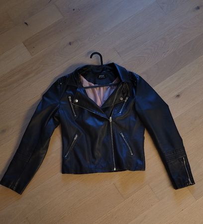 ONLY Lederjacke, Gr. 38, schwarz