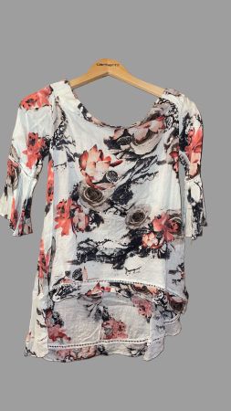 Sommer Tunika mit Blumenmuster, Grösse M, Top Zustand