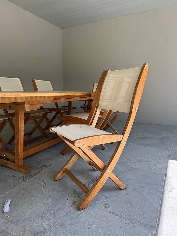 Set di tavolo e panche: Grande table jardin teck extensible 180-260cm + 8 chaises  – Usato da Jussy venduto da bru_xl8z 3