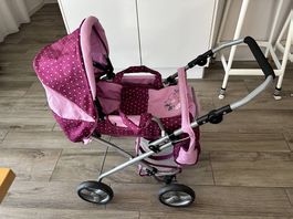 Poussette poupée rose 