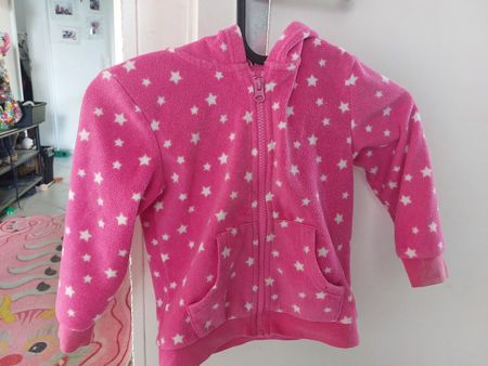 Pink Sternen Fleece Jacke Gr. 3-4 Jahre Mädchen   