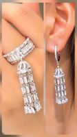 Schmuck-Set: Ring & Ohrringe mit Kristallen Quaste edel