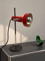Vintage Stralux Red & Chrome Adjustable Desk Lamp  Vintage S