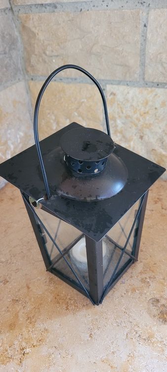 Lanternes: Schwarze Metall Laterne Windlicht Kerzenhalter Garten Deko – D'occasion à Hondrich par Ebro01 1