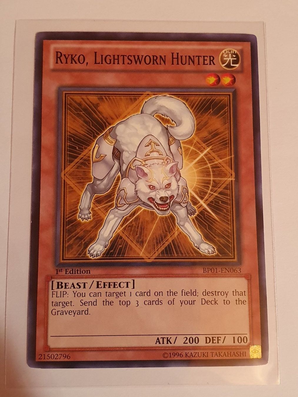 Yugioh Sammelbilder & Trading cards: Ryko, Lightsworn Hunter first Edition – Gebraucht aus Oberdorf BL von BaldenEagle