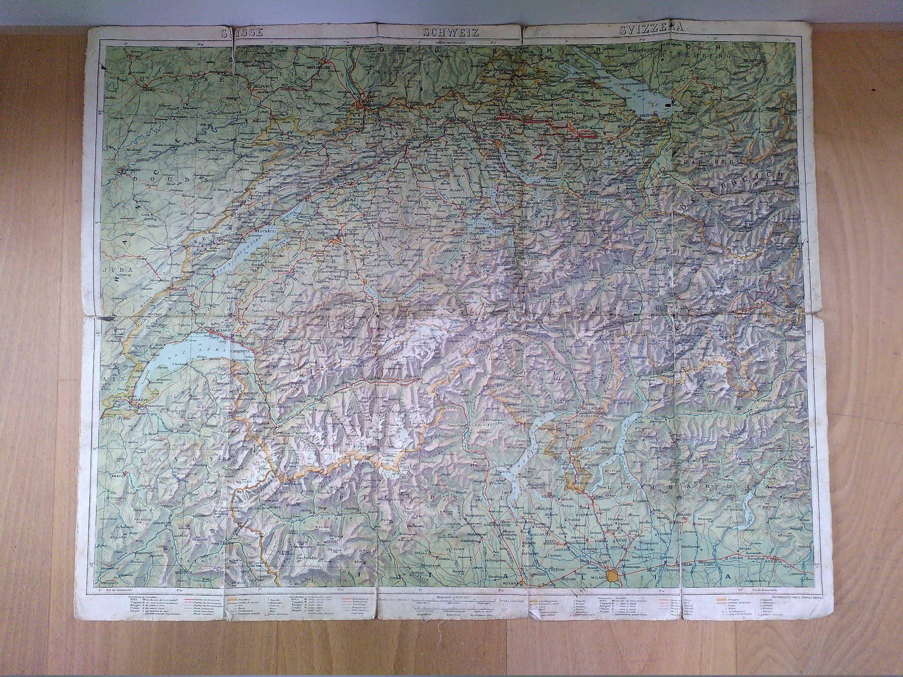 Cartine & Atlanti: Antike Schulkarte der Schweiz – Usato da Winterthur venduto da Gurki 1