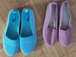 2 Paare Sommerschuhe aus Stoff, neuwertig, Größe 38