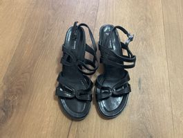 Paul Green Sandaletten Leder Schwarz Gr 39