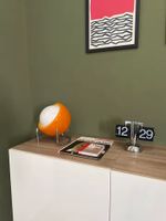 Glas Lampe, Orange/Chrom, Top Zustand!