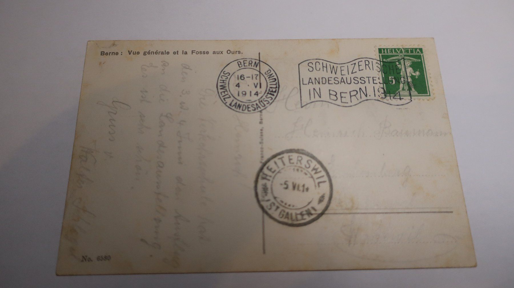 Cartoline postali: Bern Generalansicht mit Bärengraben  1914 – Usato da Cormoret venduto da Pascalll2001 3