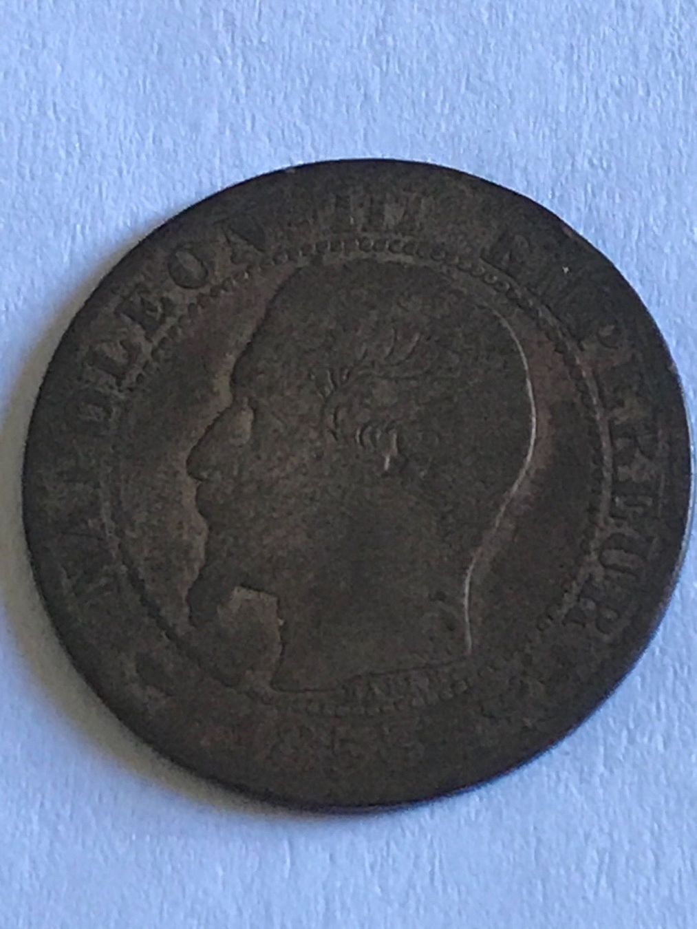 Alle Münzen: France 1853 W Centime Eagle animal – Gebraucht aus Baden von swiss-alps 1