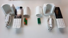 Schnurlostelefon weiss / 2er Set mit Ladestationen
