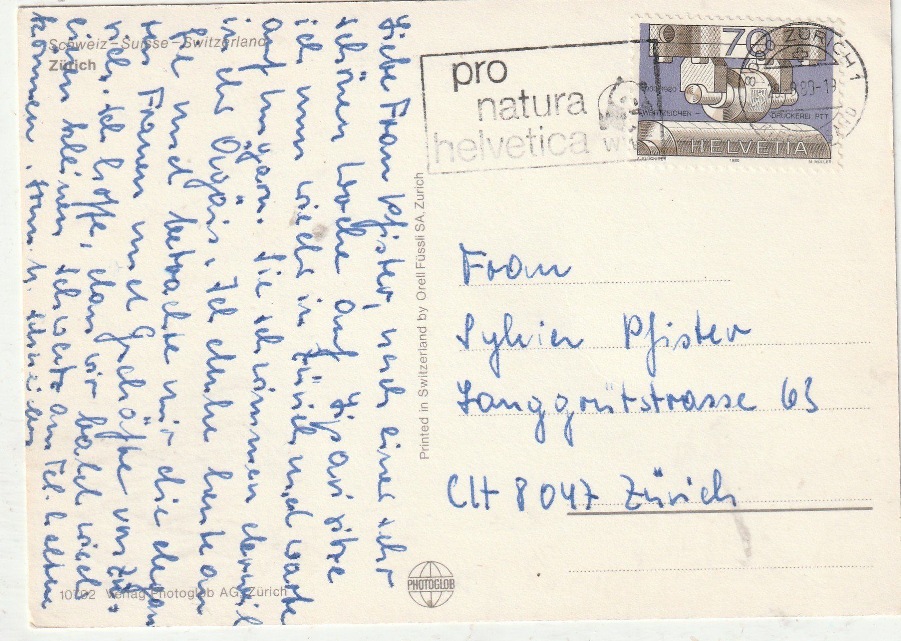 Cartoline postali: Zürich – Usato da Lumbrein venduto da made02 1