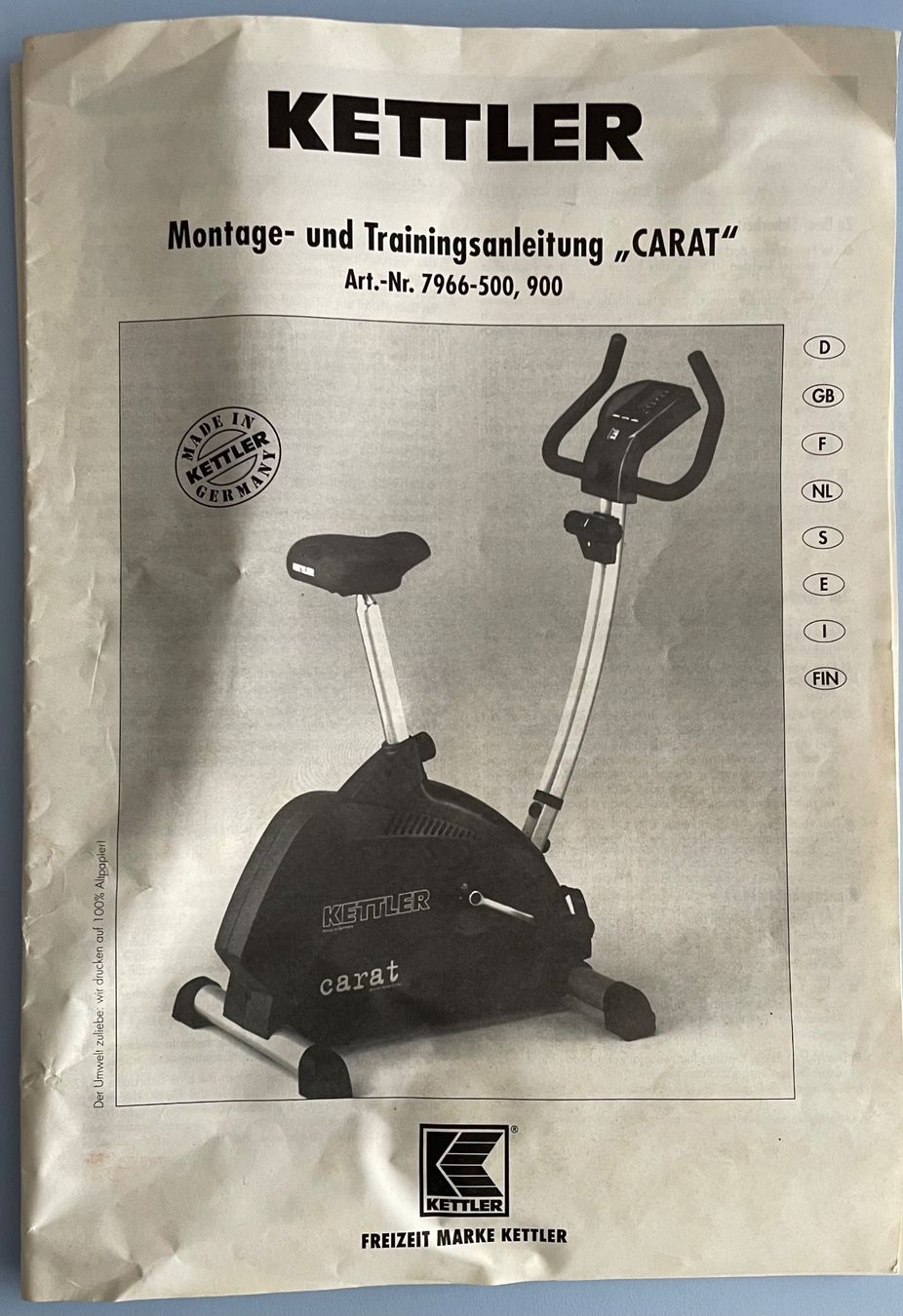 Kettler Hometrainer: KETTLER "Carat" CYCLETTE – Usato da Savosa venduto da Rekruten 1