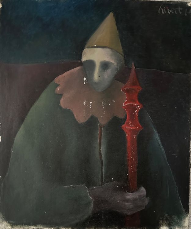 60.er Jahre Gemälde von eine Person Signiert Gilbert (D'occasion) à ...