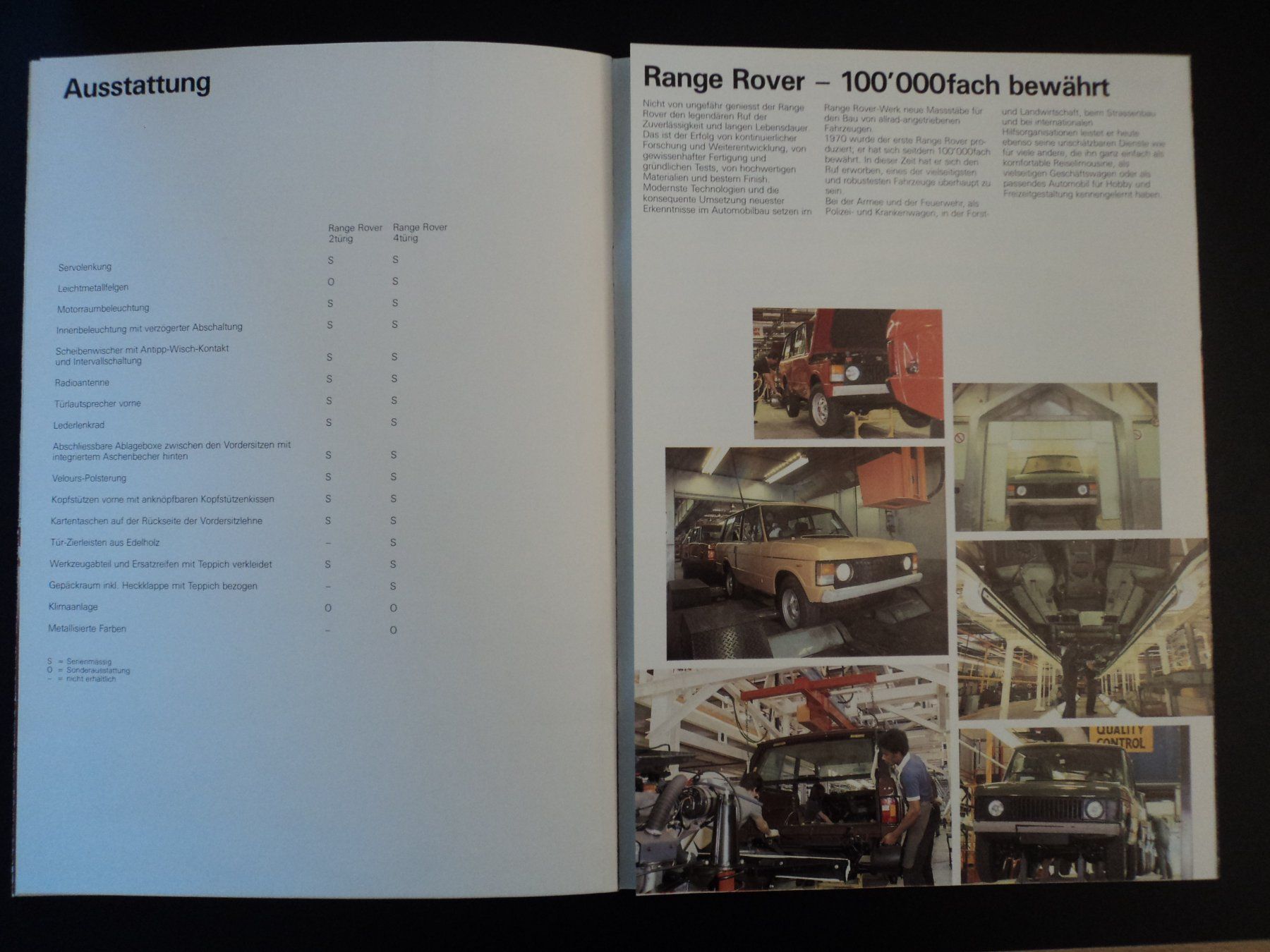 Rover Documenti: Prospekt Range Rover MK1 1970er – Usato da Schwarzenburg venduto da modelCARama 6