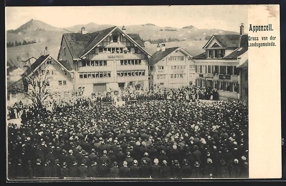 Cartoline postali: Appenzell, Landsgemeinde bei der Versamm – Usato da Berlin venduto da bartko-reher