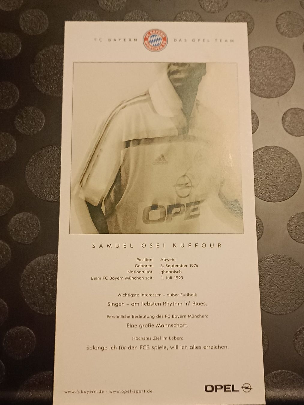 Autografi: Sammy Kuffour - Bayern München - handsigniert – Usato da Menziken venduto da Artographs 1