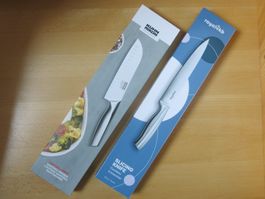 Santoku- und Fleischmesser - aus Edelstahl, neu