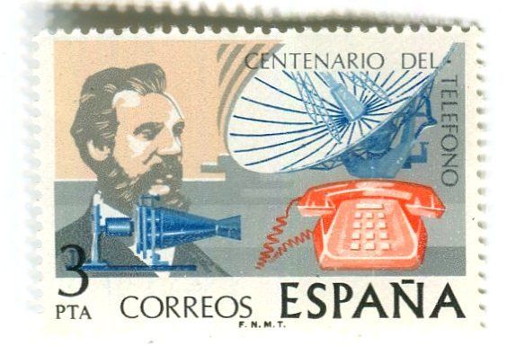 Alle Briefmarken: Briefmarke "Telefon. Graham Bell". Spanien – Neu und originalverpackt aus Basel von Butsch5