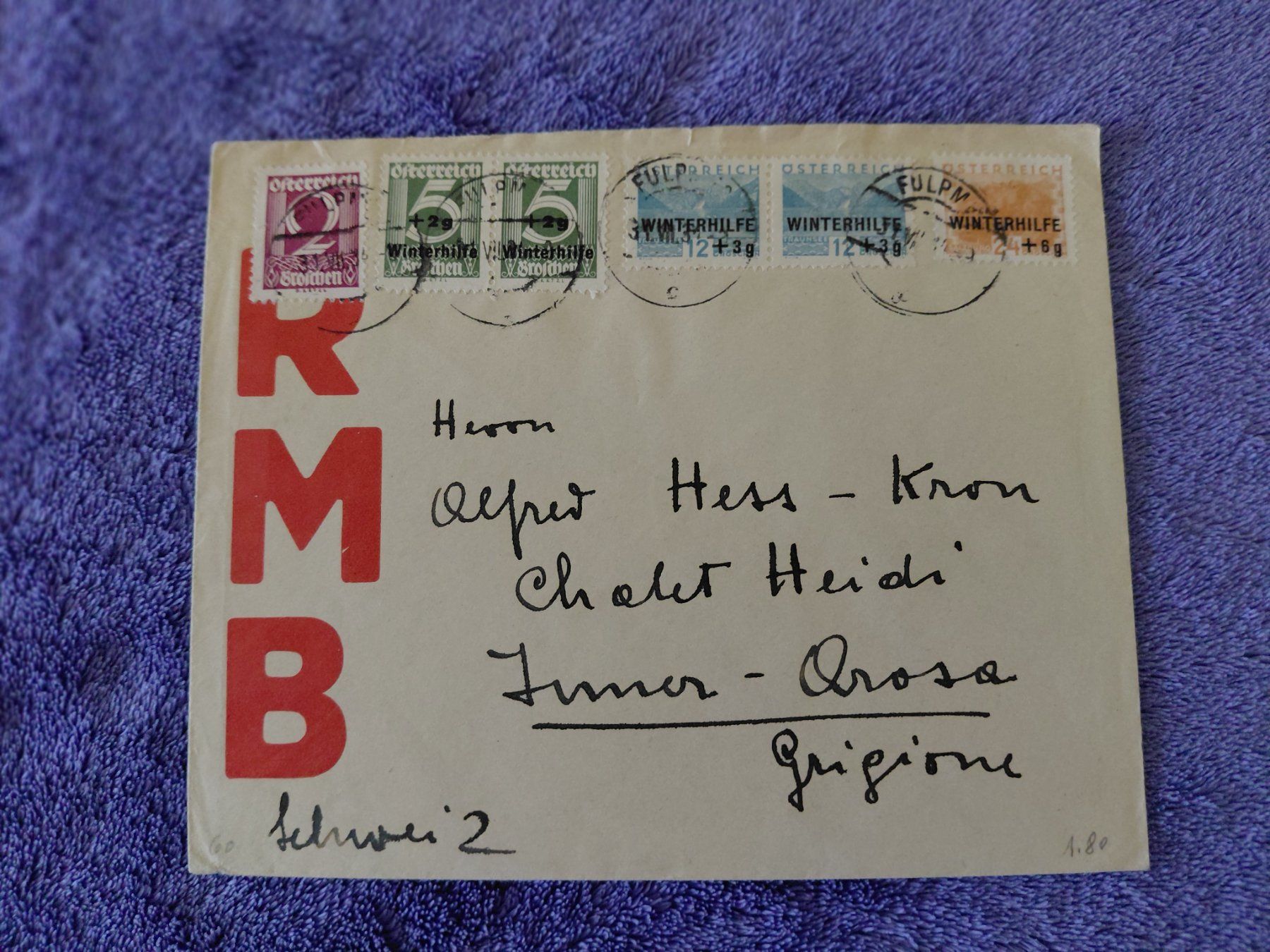 Alle Briefmarken: Brief winterhilfe 1933 Oesterreich – Gebraucht aus Horw von Onurb008