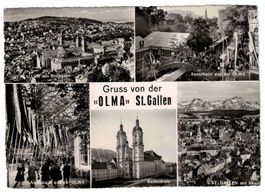 St. Gallen, Gruss von der OLMA, gelaufen 1955