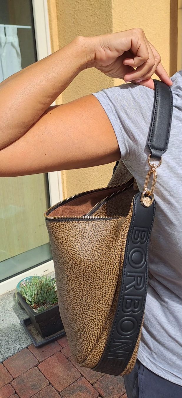Borbonese Borse da donna: Borsa Borbonese- HOBO Medium OP Natural – Nuovo e nell'imballaggio originale da Ligornetto venduto da Pol63 2