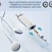 Ultrakompakter USB-C auf 3,5mm Klinke Audio Adapter – Weiss