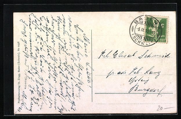 Cartoline postali: Baden, Ortsansicht mit Burgblick aus der – Usato da Berlin venduto da bartko-reher 1