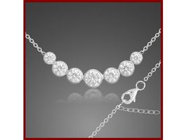 44+4cm elegantes Collier Silber 925 mit Zirkonias