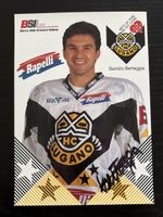 Signiertes Eishockeyposter Sandro Bertaggia HC Lugano 90er J