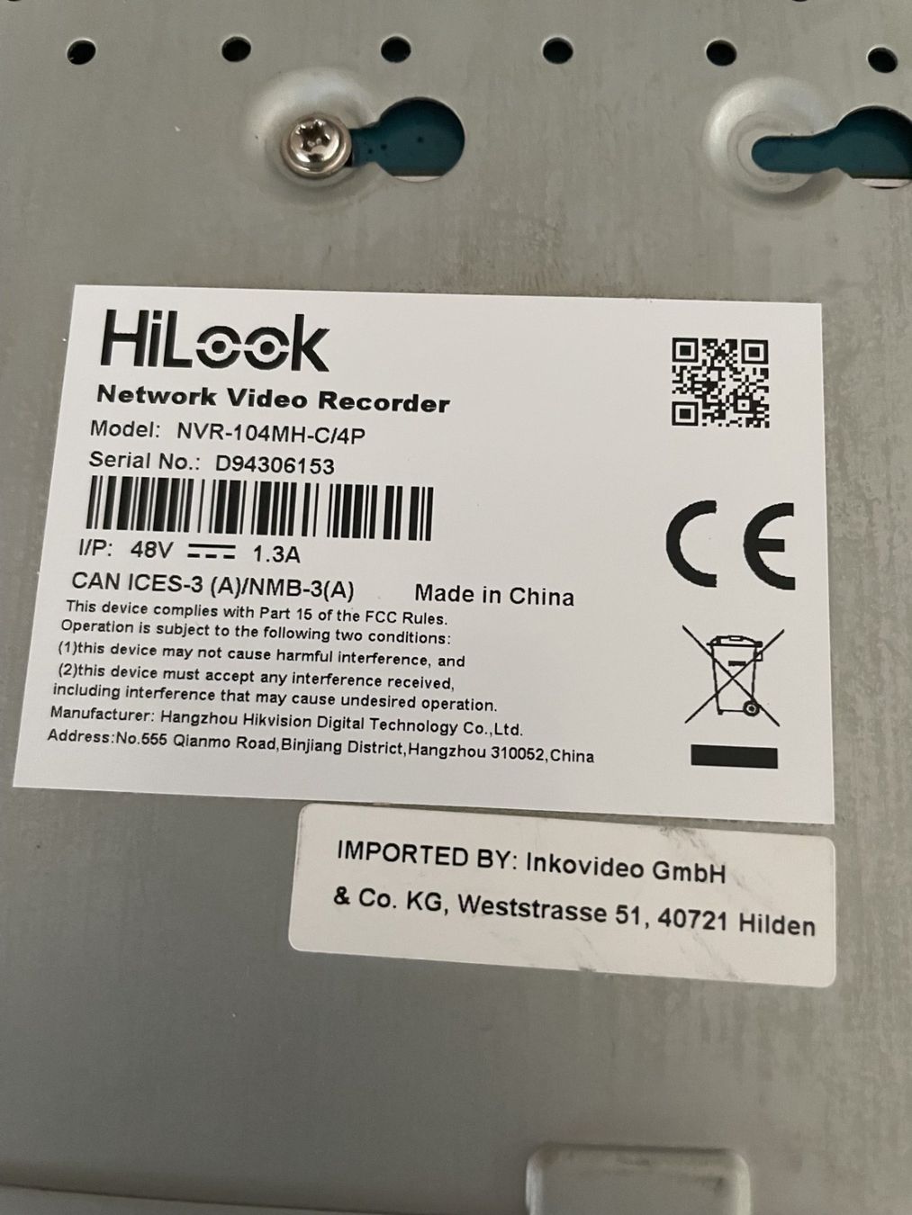 Registratori: Hilook Network Video Recorder NVR-104MH-C/4P – Usato da Ennetbaden venduto da djpejic 3