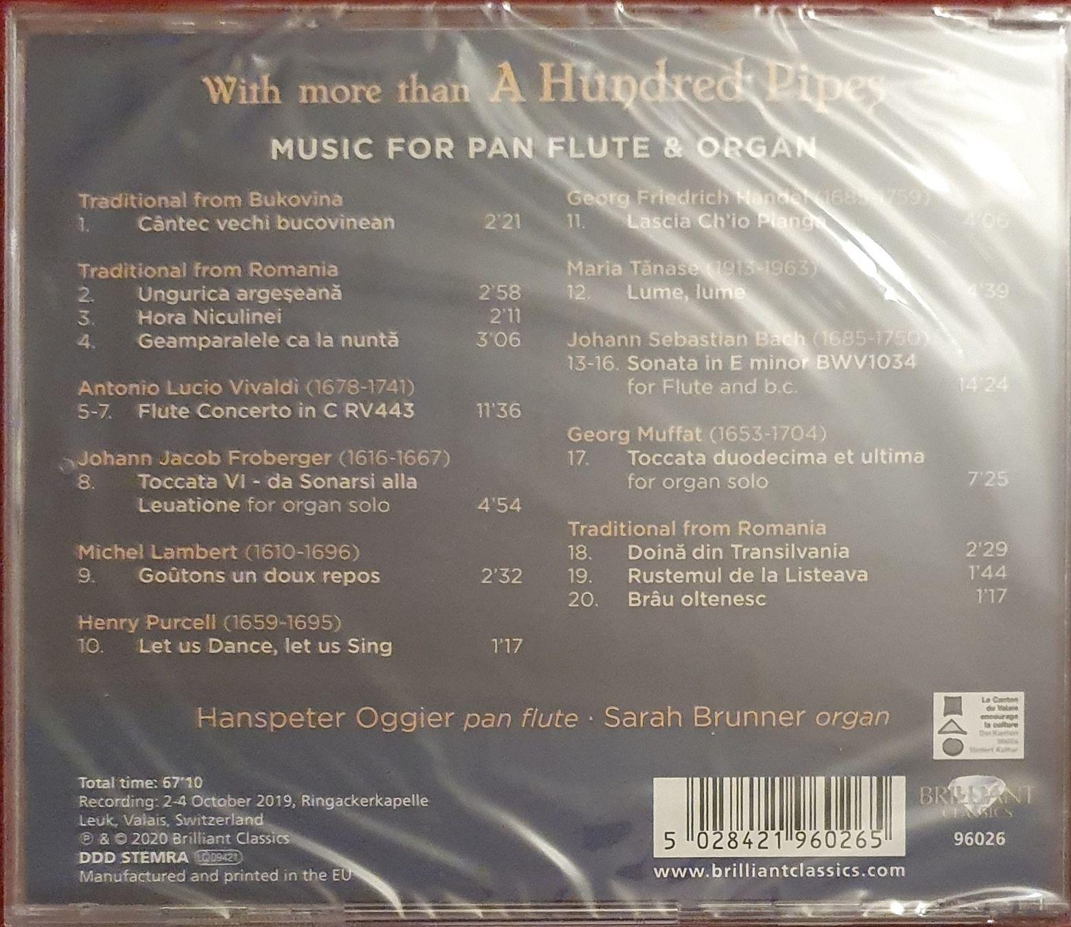 CD: CD: Hanspeter Oggier - A Hundred Pipes - Panflöte & Orgel – Nuovo e nell'imballaggio originale da Zürich venduto da Philotimo 1
