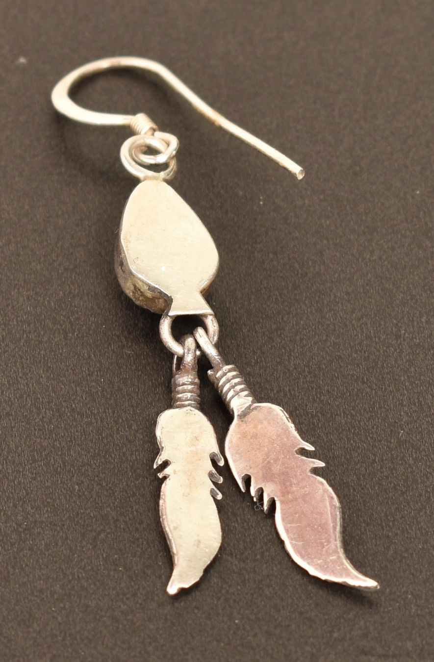 Orecchini pendenti & Orecchini a lobo: Vintage Silber-Ohrring "Native American Style" – Usato da Azmoos venduto da greenstone13 2