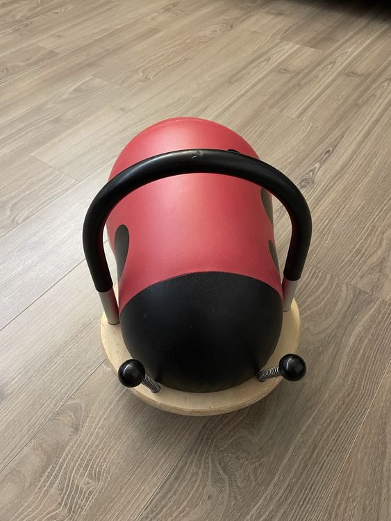 Trotteur Wheely Bug Coccinelle - Porteur Multidirectionnel 1-3 Ans, Bois Et Vinyle Doux