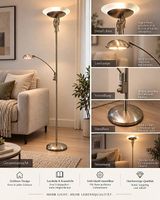 Stehlampe mit Deckenfluter & Leselampe