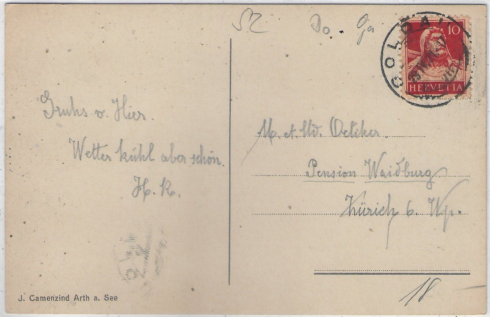 Cartoline postali: Arth am Zugersee - Litho – Usato da Ettingen venduto da Kartenplanet 1