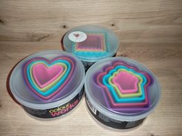 Set Ausstechformen Cupcake Herz Quadrat Colourworks Neu