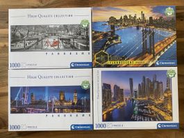 Clementoni Puzzle Set, origi4x1000 Teile, Städte-Motive