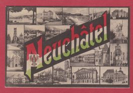 Neuchatel   :   alte Mehrbild- Ansichtskarte von 1913