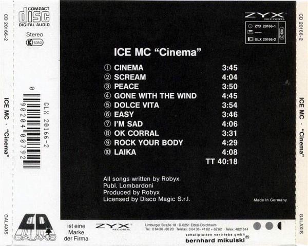 CDs: CD Ice MC - Cinema (1990) – Gebraucht aus Möriken AG von mineralia 1