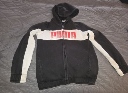 Puma Hoodie schwarz/weiss Gr.140 Kapuzenpullover Top Zustand