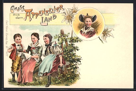 Cartoline postali: Litho Appenzell, Trachten aus dem Appenz – Usato da Berlin venduto da bartko-reher
