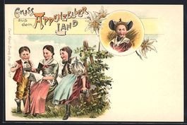 Litho Appenzell, Trachten aus dem Appenz