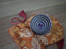 Massiver Tibet Silberring, Statement Ring, 54, Amethyst